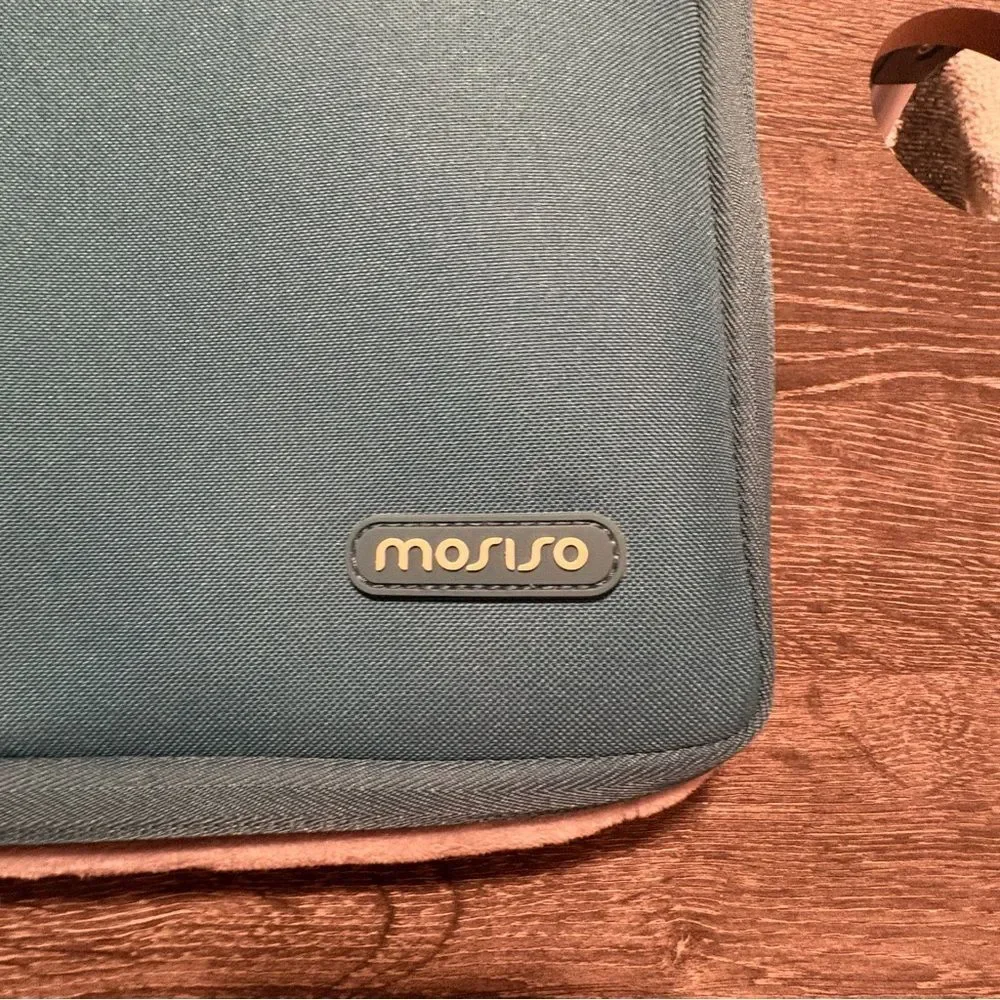 Mosiso 13” Laptop/Tablet Case Zip-Around Sleeve Teal Carry Handle EUC